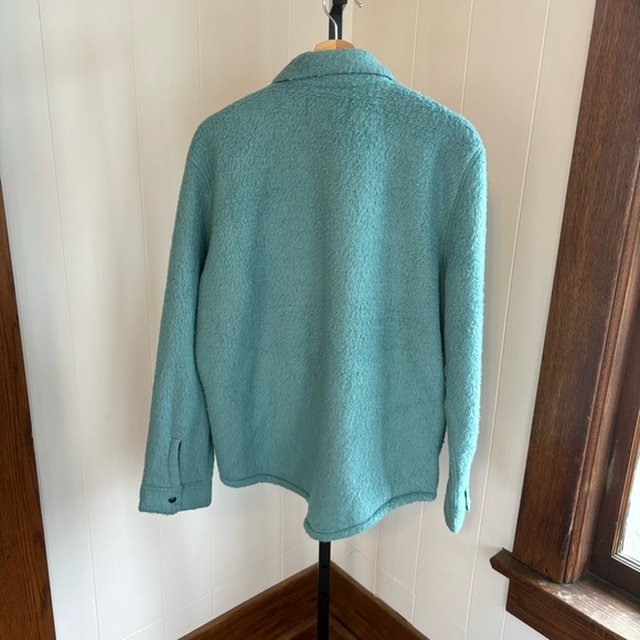 Outerknown Skyline Fleece Sherpa Jacket Blue Turquoise Shacket Shirt Mens Large - Picture 11 of 12